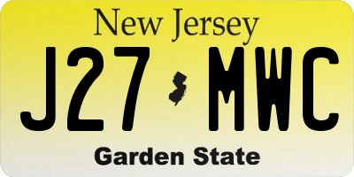 NJ license plate J27MWC