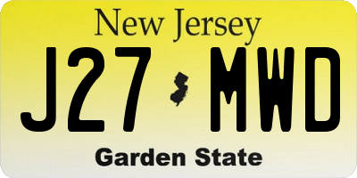 NJ license plate J27MWD