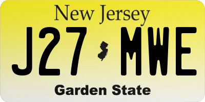 NJ license plate J27MWE