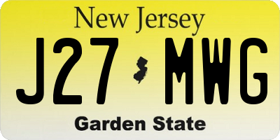 NJ license plate J27MWG