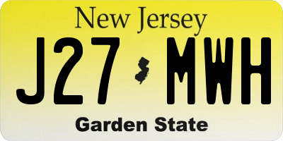 NJ license plate J27MWH