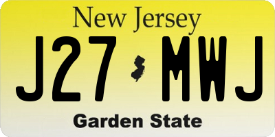 NJ license plate J27MWJ