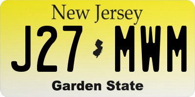 NJ license plate J27MWM