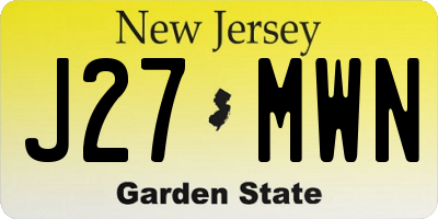 NJ license plate J27MWN