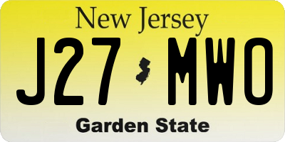 NJ license plate J27MWO