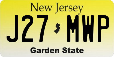 NJ license plate J27MWP