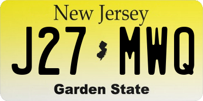 NJ license plate J27MWQ