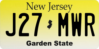 NJ license plate J27MWR