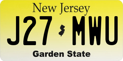 NJ license plate J27MWU