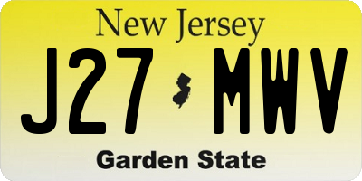 NJ license plate J27MWV