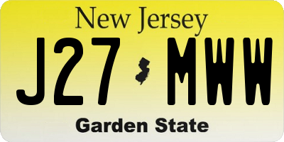 NJ license plate J27MWW