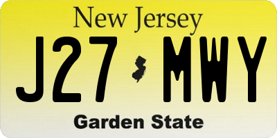 NJ license plate J27MWY