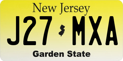 NJ license plate J27MXA