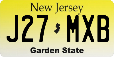 NJ license plate J27MXB