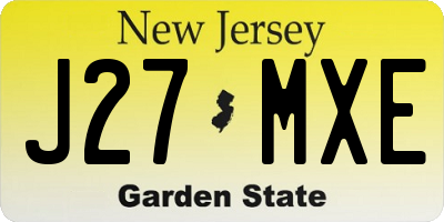NJ license plate J27MXE
