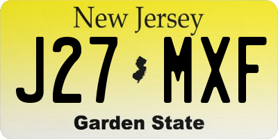 NJ license plate J27MXF