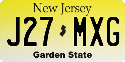 NJ license plate J27MXG