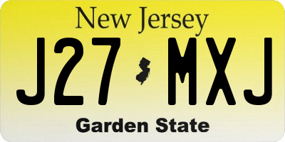 NJ license plate J27MXJ