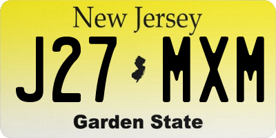 NJ license plate J27MXM