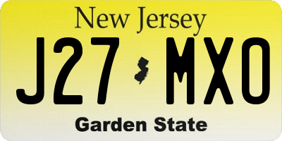 NJ license plate J27MXO