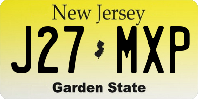 NJ license plate J27MXP