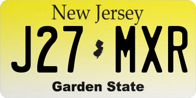 NJ license plate J27MXR