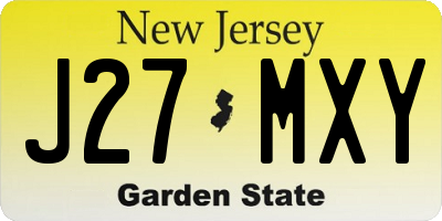 NJ license plate J27MXY