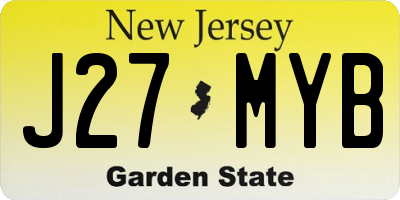 NJ license plate J27MYB