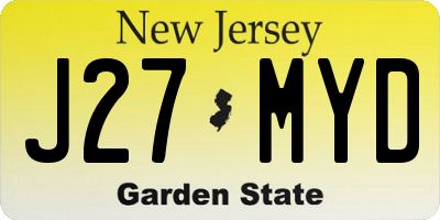 NJ license plate J27MYD