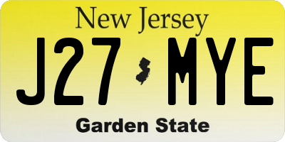 NJ license plate J27MYE