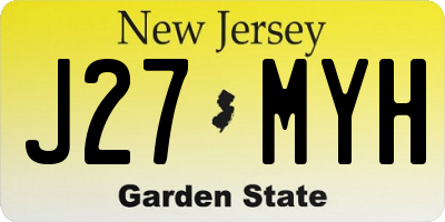 NJ license plate J27MYH