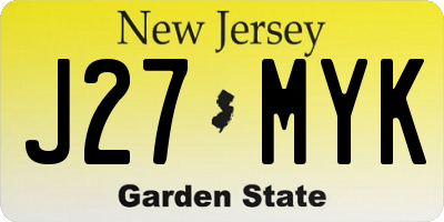 NJ license plate J27MYK