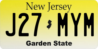 NJ license plate J27MYM