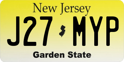 NJ license plate J27MYP