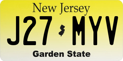 NJ license plate J27MYV