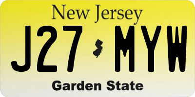 NJ license plate J27MYW