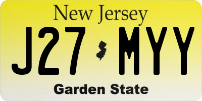 NJ license plate J27MYY
