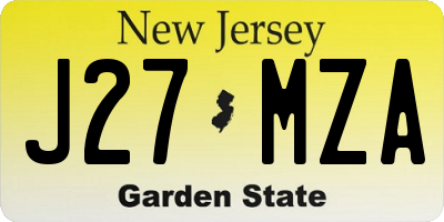 NJ license plate J27MZA