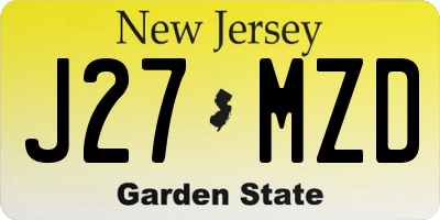NJ license plate J27MZD
