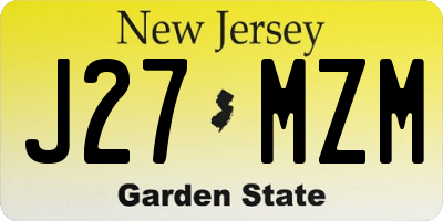 NJ license plate J27MZM