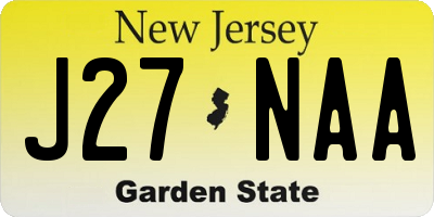 NJ license plate J27NAA
