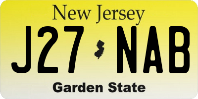 NJ license plate J27NAB