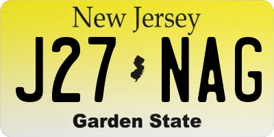 NJ license plate J27NAG