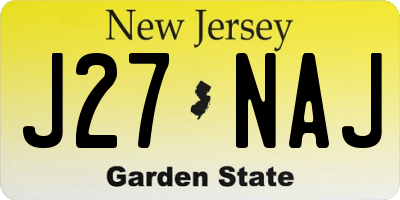 NJ license plate J27NAJ