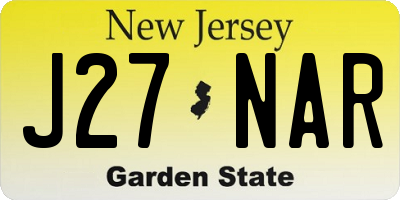NJ license plate J27NAR