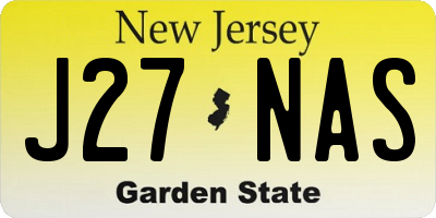 NJ license plate J27NAS