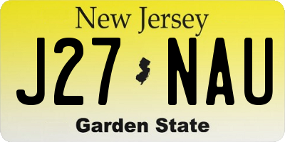 NJ license plate J27NAU