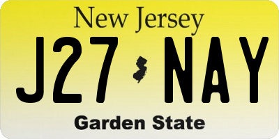 NJ license plate J27NAY