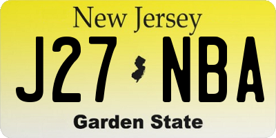 NJ license plate J27NBA