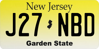 NJ license plate J27NBD